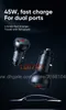 Metal Dual USB Fast Car Charger 45W PD Auto Cigarette Lighter Charging LED Truck Type C Adapter For iPhone Huawei Samsung Car-Charge Car-Charger Car Charging Quick