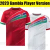 2023 Gâmbia Futebol Jerseys 22/23 Home Red Away White Player Versão Homens National Football Jerseys