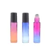 Color gradient 10 ml Glass Essential Oils Roll-on Bottles with Stainless Steel Roller Balls and Black Plastic Caps Roll on Bottles Qseru
