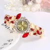 Wristwatches Fashion Ladies Crystal Bracelet Watches Kawaii Quartz Wristwatch Watch For Women Female Clock Bangle Decor JewelryWristwatches