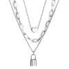 Подвесные ожерелья многослойная корейская мода серебряная серебряная заклейка/сердце для женщин эстетическая партия ювелирные ювелирные изделия подарок