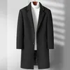 Men's Fur Faux 40 Wool Overcoat Long Autumn and Winter Woolen Thick Korean Version Slim Business Allmatch Coat M4XL 231124