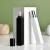 Empty Square Glass Roll On Bottles 10ml Essential Oil Perfume Bottle with Matte Black/White Color Stainless Steel Roller Ball Otibi