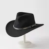 Boinas Lanan Jazz Edging Retro Western Denim Hat Tibetano Top Hatsombero Vaquero Hombre