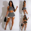 NOUVEAU Designer Survêtements Été Deux Pièces Ensemble Femmes Tenues Rayées Sans Manches Débardeur Et Shorts Ensembles Assortis Costumes De Sport Occasionnels Vêtements En Vrac 9779