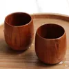 Jujube Wood Wine Glasses Primitive Handmade Natural Spruce Wooden Mugs Breakfast Beer Milk Drinkware Tea Cup Q13