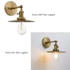 Wall Lamp Phansthy Industrial Sconce 1-Light Antique Finished Light Fixture With 7.87 Inches Crafted Canopy And ON/Off Button