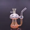 2pcs Glow In The Dark Dab Rigs Oil Burner Bong Hookahs Heady Recycler Fumar Tubos de Água Percolador Beaker Ash Catcher Bongs com 10mm Masculino Tubo de Queimador de Óleo de Vidro