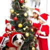 Vêtements pour chiens Costume de Noël pour chien de compagnie amusant Père Noël équitation une robe de cerf Veste Vêtements rouges équitation une robe de cerf Fournitures de Noël pour animaux de compagnie 231124