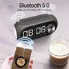 Skrivbordklockor S8 Wireless Bluetooth Ser Mirror Clock HD LED Multifunktion Stereo Sers Alarm FM Radio TF Card Dual 231124