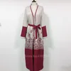 Ropa étnica 2XL Abaya Dubai vestido musulmán Kimono largo rojo Maxi cárdigan Ramadán Abayas para mujeres turco islámico Hijabs