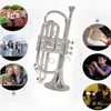 Cornet BB Flat Cornet Trumpet Instrument Silverpläterad trompeta med munstycke och bärfodral Musikinstrument Professional Professional