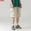 Erkek şort yaz Japon tarzı büyük boy ince şort erkekler gevşek diz kargo şortu hip hop sokak kıyafeti erkek kısa pantolon 230426