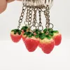 Maat 2.5cm Creatieve aardbeiensleutelhangers Simulatie Simulatie Strawberry Promotionele tas CAR Keychain sieraden geschenken in bulk