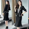Women's Suits Blazers Spring Luxury Business Knee Length Tweed Skirt Suits for Women Jacket and Long Skirts Office Lady 2 Piece Work Wear Blazer Set 230426