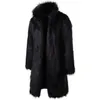 Futro męskie sztuczne zimowe kurtki European American Mężczyzna czarny biały długi pełny rękaw luźne swobodne kolory grube topy 231124