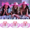 Berretti Cappello da cowgirl LED creativo Colori vivaci Vestirsi Spazio scintillante decorativo Cowboy per feste di Halloween