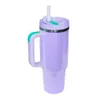 Almacén de existencias Tazas de 40 oz Vaso con purpurina de 2 generaciones con asa Tapas Paja Café de acero inoxidable Gran capacidad Cerveza Vino Botella de agua Taza para acampar al aire libre mar B5