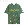 24SS Designer T Shirt Lanvins LANVIN Langfan Letter Printed Short Sleeve Top Speckled Colorful Dot Couple T-shirt Unisex Summer