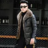 Pele masculina faux ayunsue genuíno casaco de couro de pele de carneiro roupas masculinas 90 para baixo jaquetas mens colarinho real casaco roupas de inverno ropa lxr805 231124