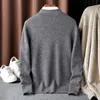 Pulls pour hommes Arrivée de haute qualité 100 Pull en cachemire Grande aiguille épaisse tricotée double brin Cardigan Épaissie Taille S6XL 231124