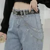 Keychains Punk Butterfly Belt Taille Keten Dames broek Multi Layer Hiphop Hook Trous -jeans sleutelhanger hanger sieraden