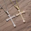 Подвесные ожерелья Bling Cross Corne Collece Crendants Men Men Hip Hop Jewelry CN368