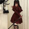 Work Dresses Black Lolita Style Three -piece Set Women Gothic Retro Rose Knight Mini Skirt Suit 2023 Y2k Short Coat Kawaii Bandage Camis