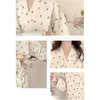Kvinnors sömnkläder 2024 Autumn Winter Air Cotton Nursing Clothing Spring Postpartum Loungewear Gravid Pyjamas V-ringen Löst hemkläder