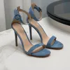 Gianvito Rossi Sandali con cinturino in vernice con cinturino alla caviglia Décolleté da donna Sandali in vera pelle al 100% in pelle scamosciata Sandali in pelle firmati Lusso Suola dermica estate EU35-41 Sandali con tacco