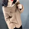 Women's Sweaters Loose Thick V-neck Pullover Lazy Sweater Schoolgirl Long Sleeve Bottoming Shirt Fashion