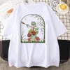 Мужская футболка коттгекора эстетическая лягушка играет на банджо на грибах милая винтажная мужская футболка хлопок негабаритная одежда