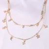 Choker Chokers Diamant-Clous Star Moon Collier Pour Femmes Chaîne Pendentif Colliers Copines Fête Voyage Bijoux Cadeaux