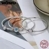 Цепочка Wostu Original 3 Styles Chain Bracelet 100% 925 Серебряный серебряный браслет Fit Diy Charms Bead для женщин Женщины роскошные украшения 230425