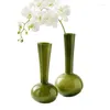 Jarrones de estilo nórdico, diseño artístico de vidrio verde, planta moderna minimalista, Ikebana Vaso Per Fiori, decoración para sala de estar WZ50HP