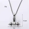 Kettingen gepersonaliseerde titanium stalen hanger ketting mode trend met één hand met één hand dumbbell sieraden heren accessoires paar geschenken cadeaus