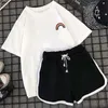 Kadın pijama pijama setleri kadınları gevşek boş zaman vücut geliştirme baskılı baskılı basit moda Koreanstyle Allmatch Kadın Sweetwear Şık Günlük Temel