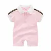 Ensembles de vêtements Nouveau-né Bébé Barboteuses Filles et Garçon À Manches Courtes Coton Vêtements Designer Marque Lettre Imprimer Infantile Barboteuse Enfants Pyjamas