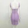 Vestidos casuais mulheres verão moda sexy bling roxo rosa glitter bandagem vestido elegante designer mini festas noite