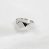 Med sidogonter Big J.W unik klipp yta 925 sterling silver ringar för kvinnor klassisk justerbar öppen ring mode kvinnlig dekoration