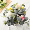 Dekoratif çiçekler 15 adet yapay sürüsü kuzular kulak yeşillik gövdesi sahte kuzu dalları rustik düğün seçer