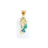 Chaînes Style chinois émail artisanat incrusté naturel un blanc Jade carré collier pendentif exquis clavicule chaîne bijoux pour femmes