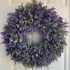 Decorative Flowers 35cm Eucalyptus Wreath Hanging Door Window Decoration Realistic Garland Festival Artificial Birthday Decorations Party