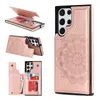 iPhone 15 Plus 용 Magnetic Folio Flower Print Phone Case Case 14 13 12 Pro Max Samsung Galaxy S23 S22 Ultra A12 5G A52 A72 A82 A42 다중 카드 슬롯 가죽 지갑 쉘