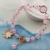 Charm Bracelets Elegant Fashion Crystal Flower Beaded Bracelet for Women Sen Bangle Ins Popular Design Crystal Bracelet Jewelry Pulseras pulsera Z0426