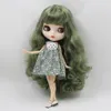 Куклы ледяные DBS Blyth Doll White Skin Code Code Body Matte Face Green Смешанный цвет кудри волосы DIY SD Подарочная игрушка 230426