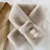 Halsdukar 2023 falska päls krage halsduk kvinnor håller varm förtjockning sjaal färgglad korsning vinterhöst