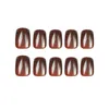 Faux ongles portant de faux patchs pour ongles, manucure œil de chat marron noisette, portable