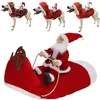 Hundebekleidung Weihnachts-Hundekostüm, Weihnachtsmann, reitend, Haustier-Cosplay-Kostüme, Party-Hunde-Outfit für kleine, mittelgroße und große Hunde, Weihnachtsmann-Haustierkleidung 231124