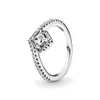 925 Sterling Silver Pandora Ring Primitive Crown Heart E Engagement Wedding Crystal Ring Luxury Jewelry Free Delivery